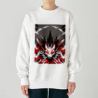 ZZRR12の闘志の炎、愛を捨てた狐の瞳 Heavyweight Crew Neck Sweatshirt