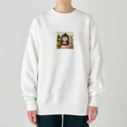 星パンダショップのほっこりコーヒーごりら君 Heavyweight Crew Neck Sweatshirt