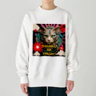 55kentanの吾輩は猫だんべな Heavyweight Crew Neck Sweatshirt