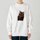 猫ミームグッズの【猫ミーム】叱られる猫 Heavyweight Crew Neck Sweatshirt