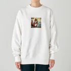 mari0909のリスがサックスを Heavyweight Crew Neck Sweatshirt