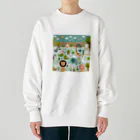 ニューライフマサラショップのワクワク動物園の愉快な仲間たち♪ Heavyweight Crew Neck Sweatshirt