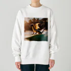 RAKICHIのドラゴンがサーフィンをしています Heavyweight Crew Neck Sweatshirt