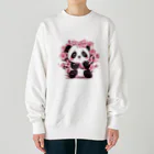 waterpandaの満開桜とパンダ Heavyweight Crew Neck Sweatshirt