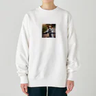 ISAACの自転車にのるジャックラッセル Heavyweight Crew Neck Sweatshirt