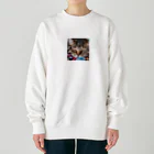 kkbaseballの寝ている猫 Heavyweight Crew Neck Sweatshirt