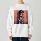 SaltyCookie Design Worksの猫好きの女の子のファッション(1) Heavyweight Crew Neck Sweatshirt