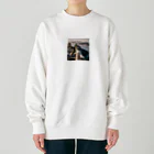 metametamonnのブラジルのリオデジャネイロのコルコバードのキリスト像 Heavyweight Crew Neck Sweatshirt