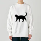 Teatime ティータイムの黒猫は見ていた　ねこ Heavyweight Crew Neck Sweatshirt