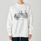 ファンシーTシャツ屋のJeep イラスト ライン画 Heavyweight Crew Neck Sweatshirt