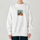 gigaグッズの滑り台で遊ぶ折り紙パンダ Heavyweight Crew Neck Sweatshirt