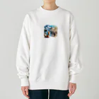 えほんのふんわりぺーじのフクの時間旅行 Heavyweight Crew Neck Sweatshirt