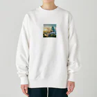 戦国時代マニアの明るい未来を予感させる大阪城 Heavyweight Crew Neck Sweatshirt