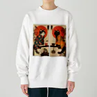 あずきば-あたりの着物猫シリーズ Heavyweight Crew Neck Sweatshirt