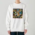 alphabet stained glassのstained glass S Heavyweight Crew Neck Sweatshirt