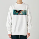 ramekoのラメ子_水着_青02 Heavyweight Crew Neck Sweatshirt