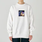 katohkouchiの光導の探求者、好奇心旺盛な猫 Heavyweight Crew Neck Sweatshirt