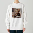 chonenの猫の絵画風イラストグッズ Heavyweight Crew Neck Sweatshirt