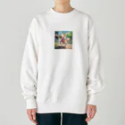 happiness_shopのかわいい子犬が元気いっぱい！ Heavyweight Crew Neck Sweatshirt