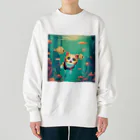 ksks_5386の水中をもぐる猫 Heavyweight Crew Neck Sweatshirt