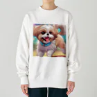 happiness_shopの踊るかわいいシーズー犬 Heavyweight Crew Neck Sweatshirt