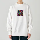 Rabbitのカラフルゴリラ集合！アート作品風 Heavyweight Crew Neck Sweatshirt