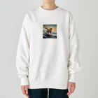 suguru12の波乗りキャット Heavyweight Crew Neck Sweatshirt