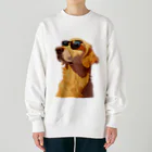 AQUAMETAVERSEのサングラスをかけた、かわいい犬 Marsa 106 Heavyweight Crew Neck Sweatshirt