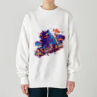 kyaffe4uのネコゴジラ Heavyweight Crew Neck Sweatshirt