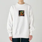 supportの可愛い金運上昇竜 Heavyweight Crew Neck Sweatshirt