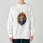 MirofuruDesignの抽象的なライオンスプラッシュTシャツ Heavyweight Crew Neck Sweatshirt