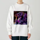 comati12の神秘的な紫の神龍 Heavyweight Crew Neck Sweatshirt