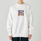 市来の喜ぶ柴犬 Heavyweight Crew Neck Sweatshirt