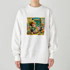 ほっこり絵音舎のぼくのすごいはつめい Heavyweight Crew Neck Sweatshirt