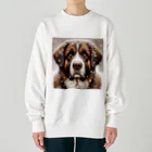 Ama'sの雪の中しかめっ面の犬さん Heavyweight Crew Neck Sweatshirt