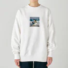 hakumenhonのサーフィンするペンギン Heavyweight Crew Neck Sweatshirt