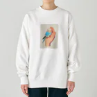 AQUAMETAVERSEの手のひらでおしゃべりセキセイインコの　BLUE PLUM  691 Heavyweight Crew Neck Sweatshirt