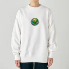 パグとプードルのテニスボールキャラクター Heavyweight Crew Neck Sweatshirt