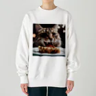 feliceのごはんを食べている猫 Heavyweight Crew Neck Sweatshirt