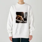 feliceのリビングでごろんとする猫 Heavyweight Crew Neck Sweatshirt