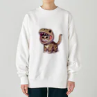 IloveCatの子猫がティラノサウルスのフードを被っている Heavyweight Crew Neck Sweatshirt