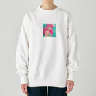 toya-General storeのピンクヘアーレトロガール Heavyweight Crew Neck Sweatshirt