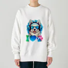 dogsdream8246のハスキースマイル Heavyweight Crew Neck Sweatshirt