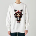 RANRAN2432MPJの猫派アイドル【にゃ美ちゃん】 Heavyweight Crew Neck Sweatshirt