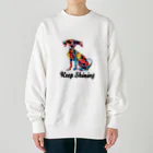 G.O.A.T.designのカラフルな模様を身に纏った犬 Heavyweight Crew Neck Sweatshirt