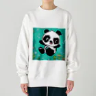 Smile Pop Artの水中パンダ Heavyweight Crew Neck Sweatshirt