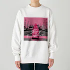 L（エル）のピンクアートの女の子 Heavyweight Crew Neck Sweatshirt