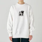 鼻ぺちゃ犬と和猫のパグの表情 Heavyweight Crew Neck Sweatshirt