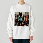 アニマルアーティファクトの服を選んでいる猫 Heavyweight Crew Neck Sweatshirt