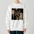 安達聖也の怒ってるネコ Heavyweight Crew Neck Sweatshirt